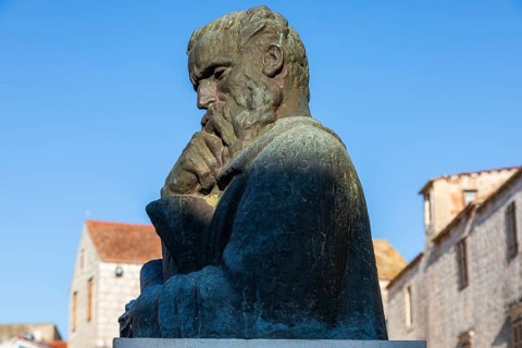 Monument to Petar HektoroviÄ‡, Starigrad, island of Hvar, Dalmatia, Croatia