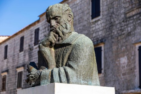Monument to Petar HektoroviÄ‡, Starigrad, island of Hvar, Dalmatia, Croatia