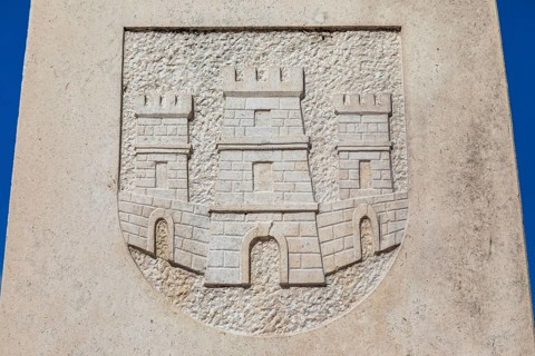Stone relief, coat of arms of Starigrad, Starigrad, island of Hvar, Dalmatia, Croatia
