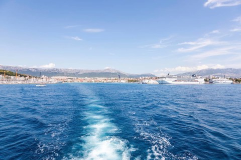 Departure from the harbour of Split, Split, Dalmatia, Croatia