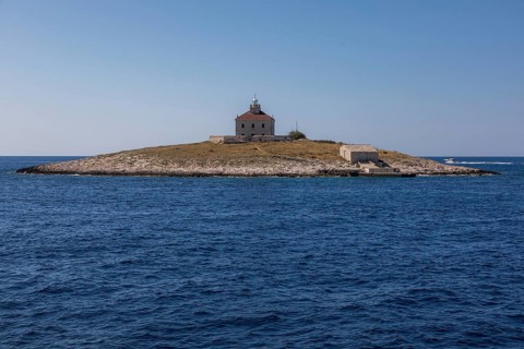 Lighthouse island Pokonji Dol, near Hvar, Dalmatia, Croatia