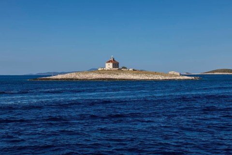 Lighthouse island Pokonji Dol, near Hvar, Dalmatia, Croatia