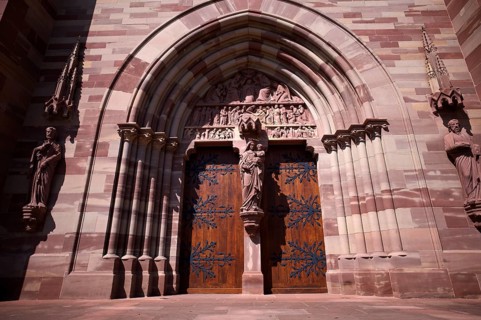 Main portal, west portal, Church Ã‰glise Saints Pierre et Paul, St. Peter et St. Paul, Old Town,