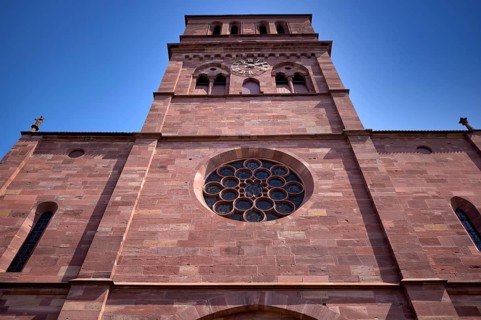 West façade, rose window, Lutheran Church of St Thomas, Protestant Church Église Saint-Thomas de