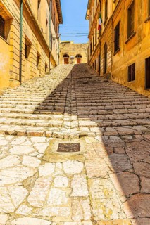 Historic stairs in the old town centre of Portoferraio, Elba Island, Tuscan Archipelago National