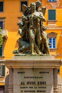 War memorial in Piazza della Repubblica, Portoferraio, Elba Island, Tuscan Archipelago National