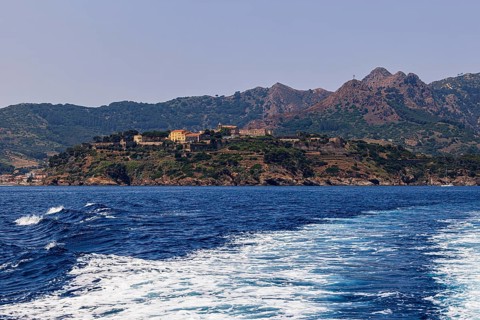 The fortress of San Giacomo above Porto Azzurro, Elba Island, Tuscan Archipelago National Park,