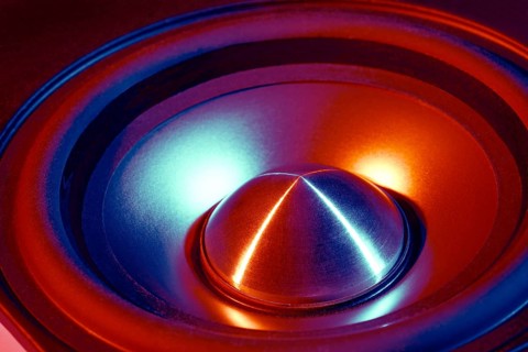 Full frame abstract colorful loudspeaker detail