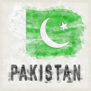 Pakistan National Colors with Country Name Background