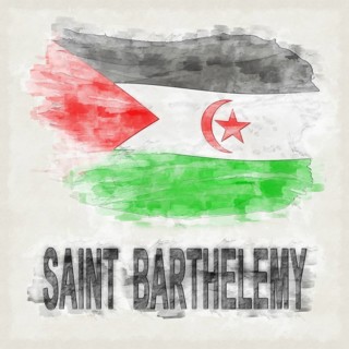 Sahrawi Arab Democratic Republic National Colors with Country Name Background