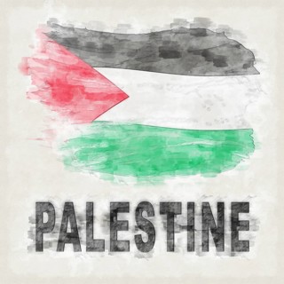 Palestine National Colors with Country Name Background