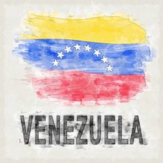 Venezuela National Colors with Country Name Background