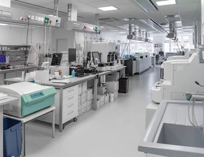 Medical laboratory including lots of apparatuses and technical equipment