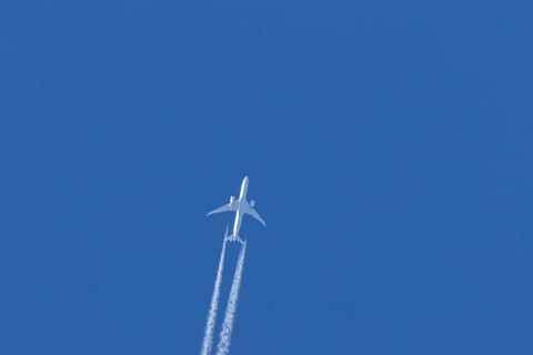 Boeing 787-9 Dreamliner jet passenger aircraft of KLM Royal Dutch airlines in flight in a blue sky
