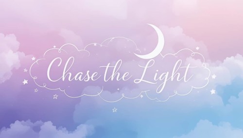 A dreamy scene with clouds, stars, and a crescent moon in pastel colors, featuring the phrase