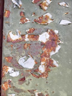 Rusty metal surface with peeling paint and heavy wear Lower Austria Austria