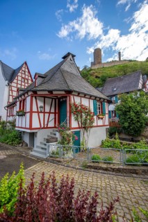 A historic half-timbered village in the morning. Beautiful light in Monreal im Elztal,