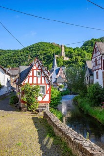 A historic half-timbered village in the morning. Beautiful light in Monreal im Elztal,