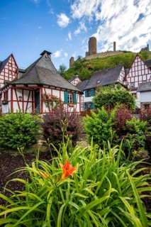 A historic half-timbered village in the morning. Beautiful light in Monreal im Elztal,