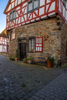 A historic half-timbered village in the morning. Beautiful light in Monreal im Elztal,