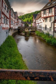 A historic half-timbered village in the morning. Beautiful light in Monreal im Elztal,