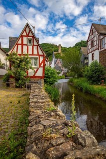 A historic half-timbered village in the morning. Beautiful light in Monreal im Elztal,