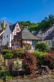 A historic half-timbered village in the morning. Beautiful light in Monreal im Elztal,