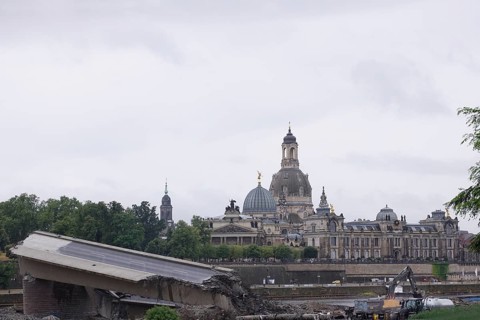 Condition of the Carola Bridge in Dresden on 12 July 2025, Saxony, Germany