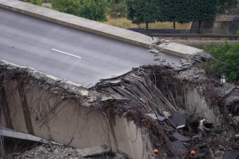 Condition of the Carola Bridge in Dresden on 12 July 2025, Saxony, Germany