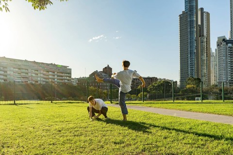 The joy of practicing Taekwondo in a green space