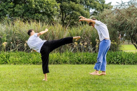 Mastering the art of Taekwondo in a natural set