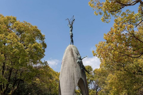 Peace memorial for children in memory of schoolgirl Sadako Sasaki, landmark, UNESCO World Heritage