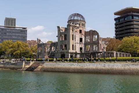 Atomic Bomb Dome, ruins of the former Chamber of Commerce and Industry building, landmark, UNESCO