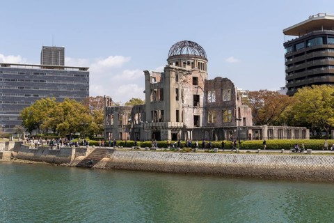 Atomic Bomb Dome, ruins of the former Chamber of Commerce and Industry building, landmark, UNESCO