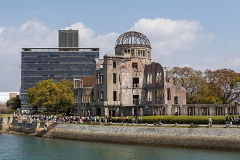 Atomic Bomb Dome, ruins of the former Chamber of Commerce and Industry building, landmark, UNESCO