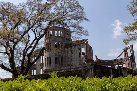 Atomic Bomb Dome, ruins of the former Chamber of Commerce and Industry building, landmark, UNESCO