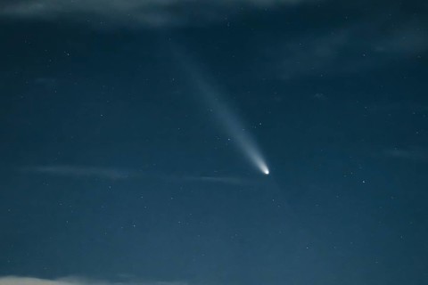 Comet C2023 A3 travelling through space. Frankfurt am Main, Hesse, Germany