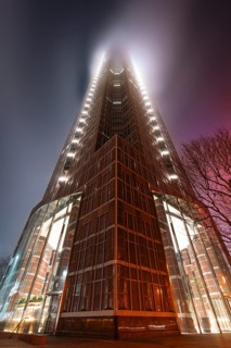 Messeturm fogged in. Messeturm, Frankfurt am Main, Hesse, Germany