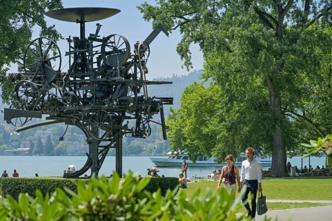 Heureka, kinetic sculpture, artist Jean Tinguely, Zürichhorn, Zurich, Switzerland