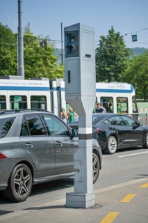Speed camera, Bürkliplatz, Zurich, Switzerland