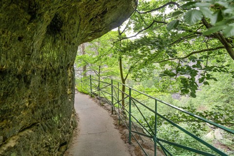 Hiking trail to the Pravcicka Brana Prebisch Gate near Hrensko, Elbe Sandstone Mountains, Czech