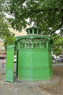 Toilet, urinal, Cafe Achteck, Karl-Marx-Straße, Neukölln, Berlin, Germany