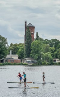 Havel, water tower, Hermannswerder, Potsdam, Brandenburg, Germany