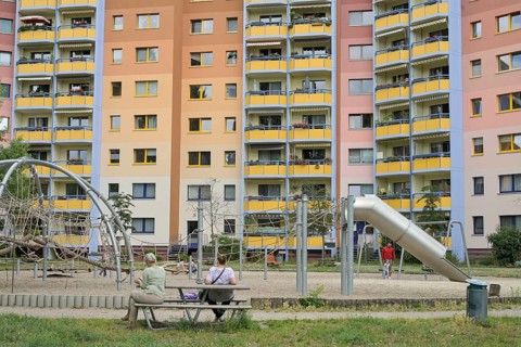 Prefabricated building, Zeppelinstraße, Potsdam, Brandenburg, Germany