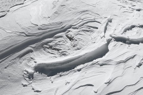 Snow drifts, Alpe Tognola ski area, San Martino di Castrozza, Trentino, South Tyrol, Italy