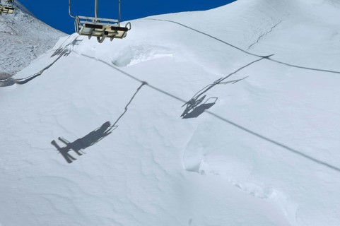 Chairlift, Alpe Tognola ski area, San Martino di Castrozza, Trentino, South Tyrol, Italy