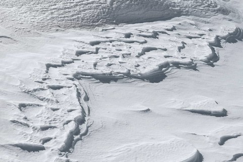 Snow drifts, Alpe Tognola ski area, San Martino di Castrozza, Trentino, South Tyrol, Italy