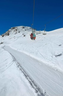 Chairlift, Alpe Tognola ski area, San Martino di Castrozza, Trentino, South Tyrol, Italy