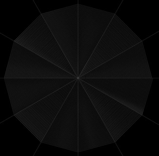 Illustration of a frontal spiderweb in black back