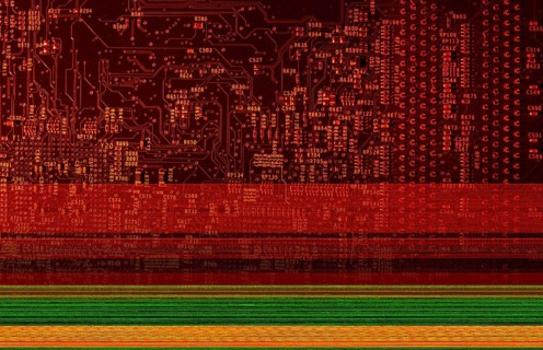 Colorful abstract data loss theme showing a corrupted image